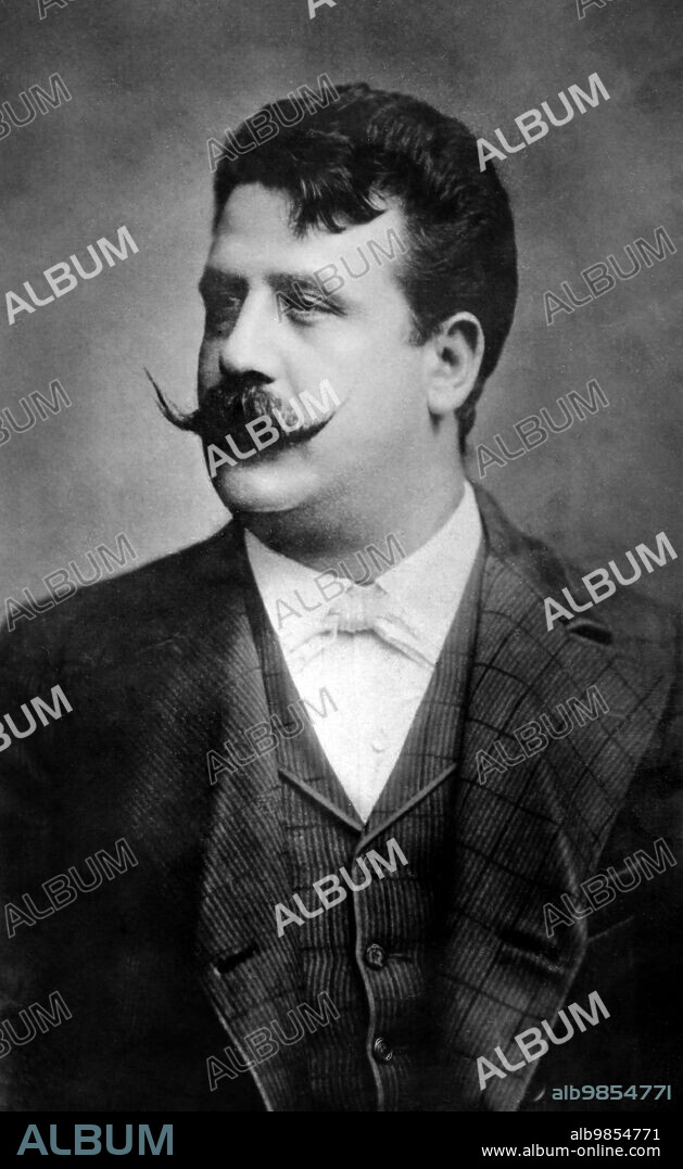 Ruggero Leoncavallo (1857-1919), Italian Opera Composer, head and shoulders portrait, Unidentified Artist, 1913.