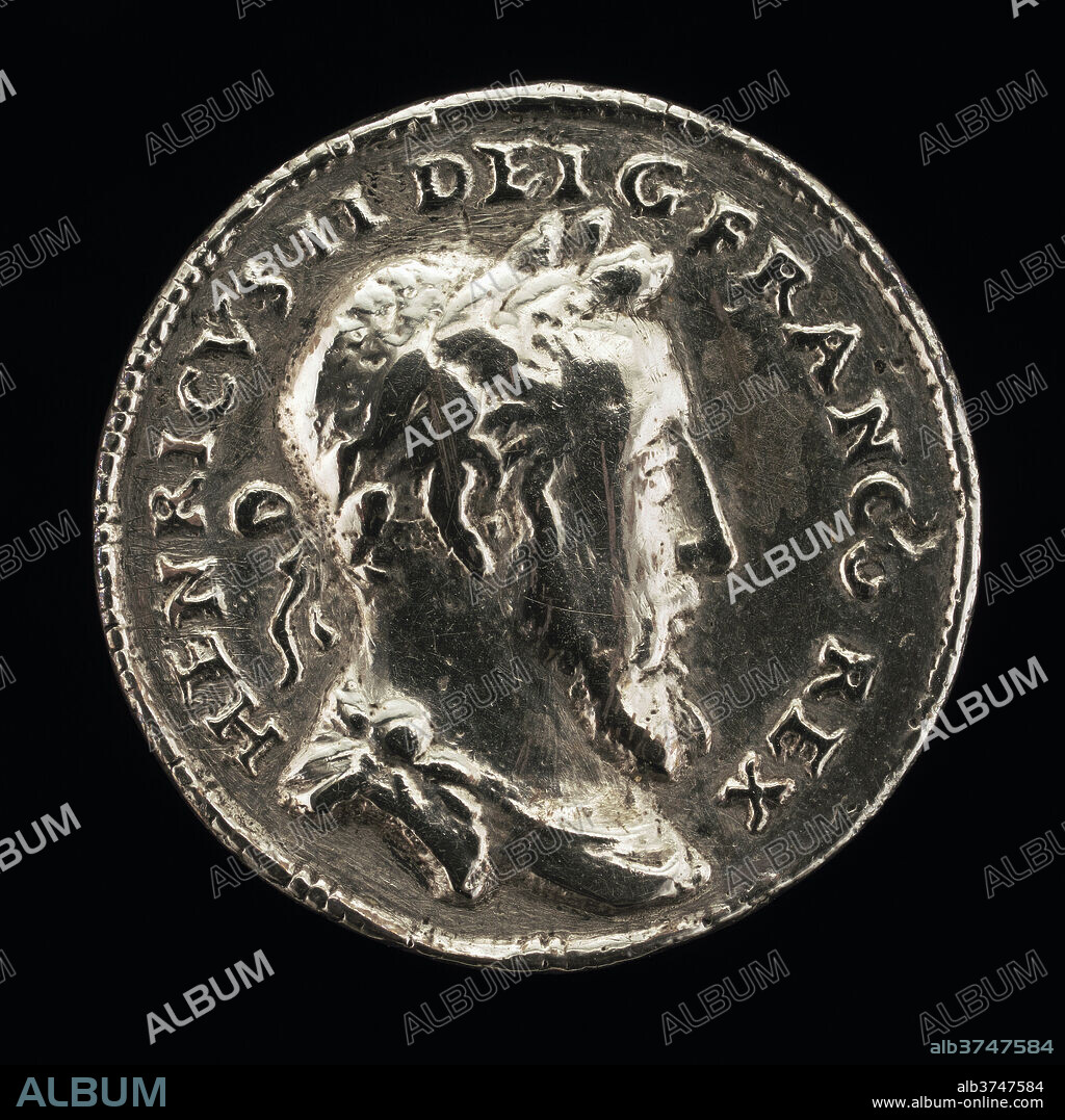 ETIENNE DELAUNE. Henri II, 1519-1559, King of France 1547 [obverse]. Dated: 1552. Dimensions: overall (diameter): 2.02 cm (13/16 in.)  gross weight: 2.86 gr (0.006 lb.)  axis: 6:00. Medium: silver//Struck.