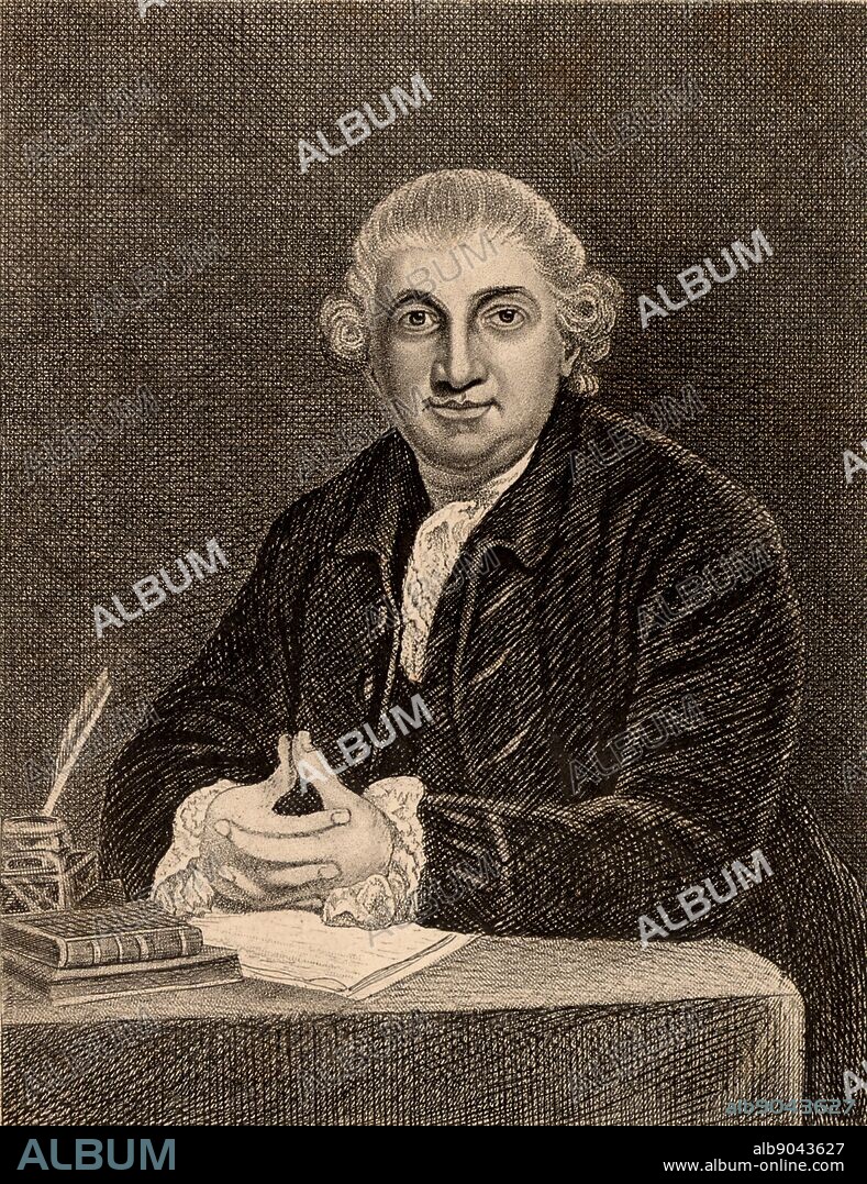 David Garrick (1717-1779) English actor-manager and dramatist. Copperplate engraving.