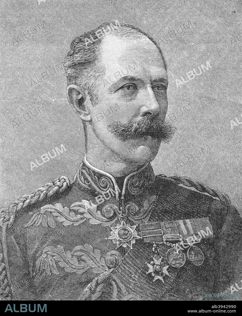 'General Sir Herbert Stewart', c1881-85,. Sir Herbert Stewart, (1843-1885), British Army officer. After a photograph by Chancellor. From British Battles on Land and Sea, Vol. IV, by James Grant. [Cassell Petter & Galpin, London, Paris & Melbourne, c1880].