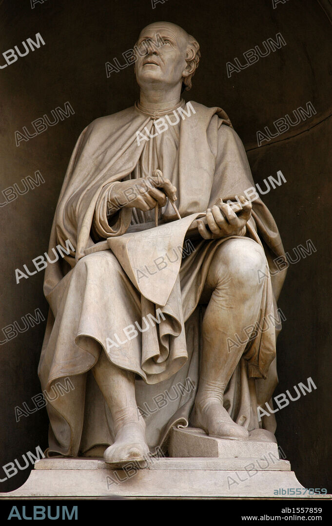 BRUNELLESCHI, Filippo (Florencia, 1377-Florencia, 1446). Escultor italiano. Estatua con la representación de Brunelleschi. FLORENCIA. La Toscana. Italia.