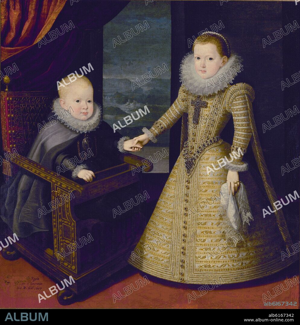 JUAN PANTOJA DE LA CRUZ. LOS INFANTES DON FELIPE IV Y DOÑA ANA - 1607.