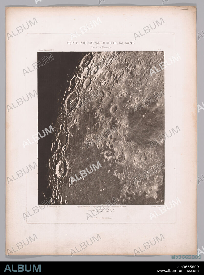 Carte Photographique Systématique de la Lune (Phases croissantes et phases décroissantes). Artist: Charles Le Morvan (French, 1865-1933). Dimensions: Image: 12 5/8 in. × 10 in. (32.1 × 25.4 cm)
Sheet: 19 3/4 × 15 1/4 in. (50.2 × 38.7 cm). Printer: L. Massard (French). Publisher: L'Académie des Sciences (Paris). Date: 1899-1909, published 1914.