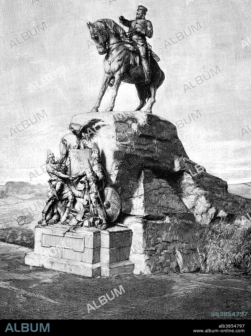 The Emperor Frederick monument near the battlefield at Woerth, Franco-Prussian War or Franco-German War, 1870-1871, between the French Empire and the Kingdom of Prussia.