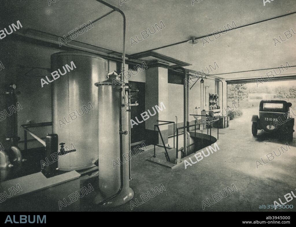 'Garage of a Private House at Garches, near Paris. Architects, Le Corbusier and Pierre Jeanneret', 1928. A house designed Le Corbusier (1887-1965) and Pierre Jeanneret (1896-1967). From The Studio Volume 96. [London Offices of the Studio, London, 1928].