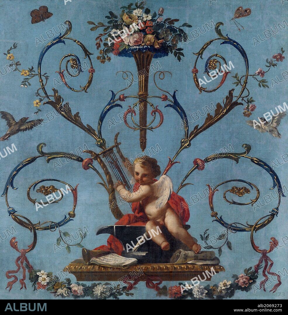 JOSÉ DEL CASTILLO. José del Castillo / 'Alegoría de la Música', 1770-1780, Escuela Española, Lienzo, 117 cm x 113 cm, P07350.