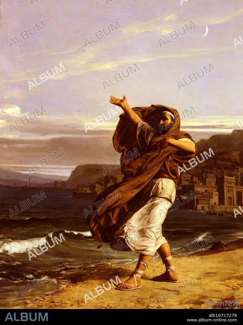 JEAN JULES ANTOINE LECOMTE DU NOUY. Demóstenes (384-322 a.C.). Estadista griego. Practicando su oratoria a la orilla del mar.