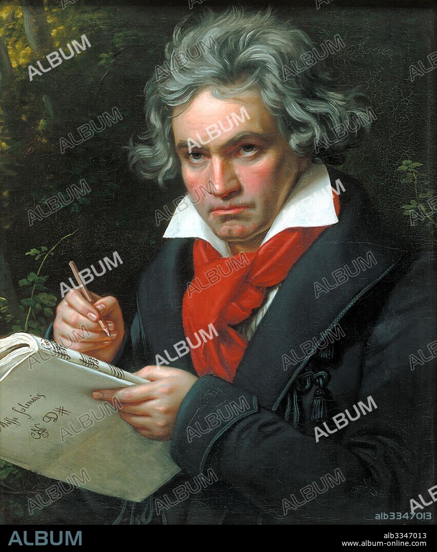 JOSEPH KARL STIELER. Portrait of Ludwig van Beethoven when composing the Missa Solemnis.