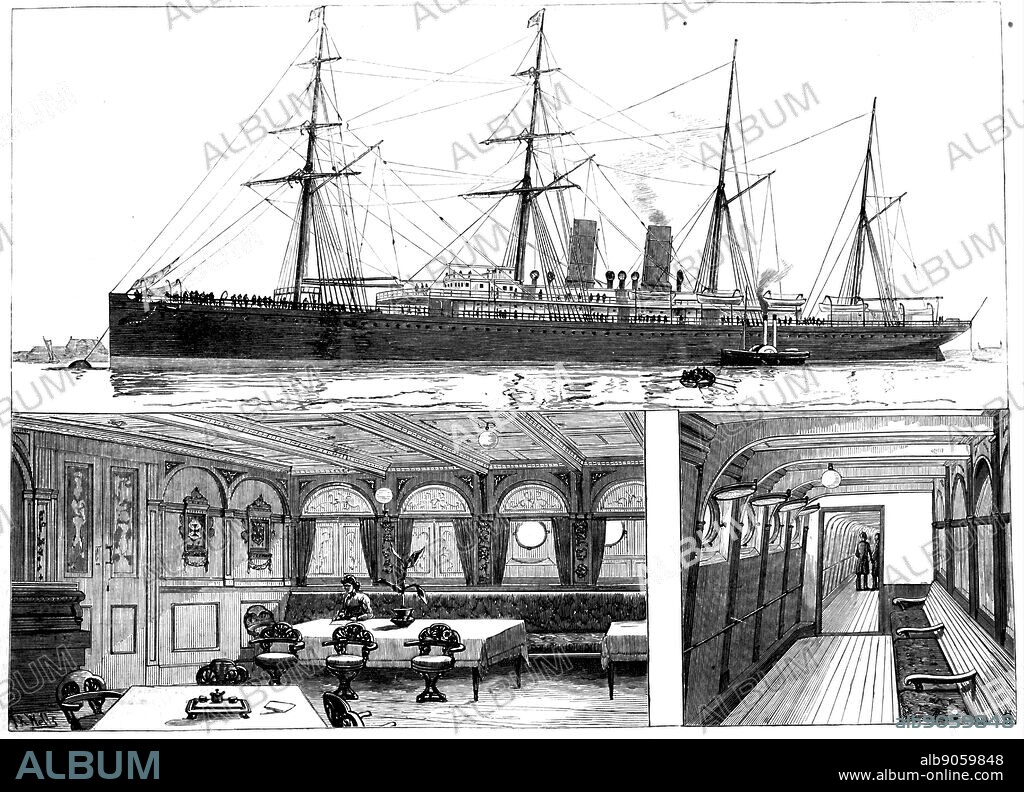 Portrait of the steamship 'Austral'. Dated 19th Century.