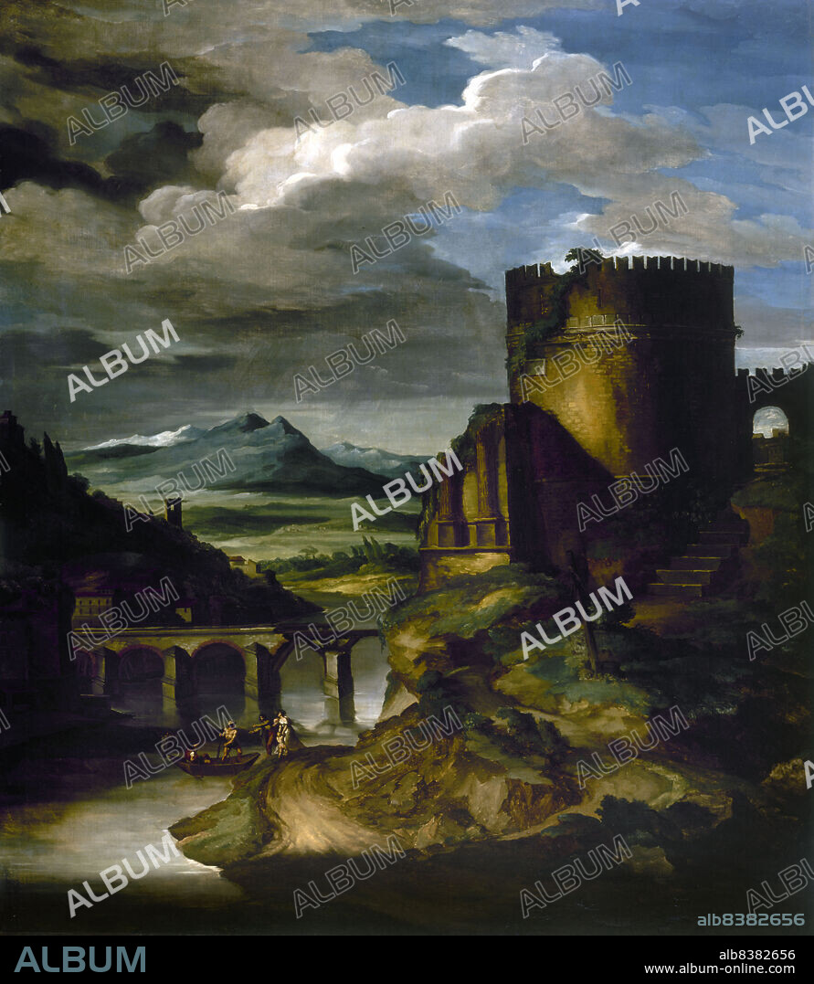 THÉODORE GÉRICAULT. Italian landscape at the tomb, c1818.
