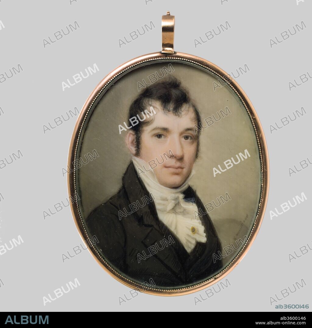 Portrait of a Gentleman. Artist: William M. S. Doyle (American, Boston, Massachusetts 1769-1828 Boston, Massachusetts); Henry Williams (American, Boston, Massachusetts 1787-1830 Boston, Massachusetts). Dimensions: 3 x 2 3/8 in. (7.6 x 6 cm). Date: 1810.