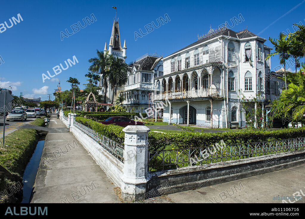 Colonial building in Georgetown, Guyana, South America.