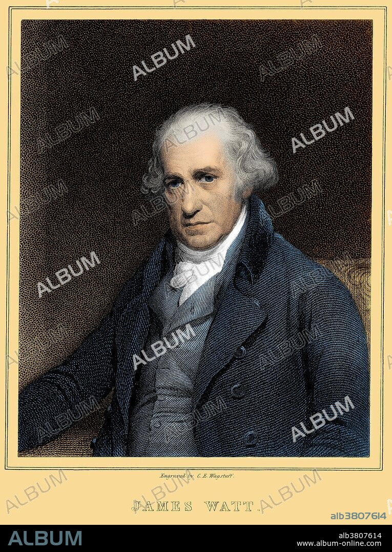 James Watt (1736-1819) was a Scottish inventor and mechanical engineer whose improvements to the Newcomen steam engine were fundamental to the changes brought by the Industrial Revolution. Watt introduced a design enhancement, the separate condenser, which avoided this waste of energy and radically improved the power, efficiency, and cost-effectiveness of steam engines. Some of his inventions include the double acting engine where the piston both pushes and pulls (1782), the centrifugal governor (1788), and the pressure gauge (1790). In 1785, Watt was made a Fellow of the Royal Society. He developed the concept of horsepower and the SI unit of power, the watt, was named after him. He died in 1819 at the age of 83. Watt has been described as one of the most influential figures in human history.