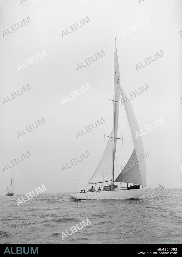 The US built 12 Metre racing yacht 'Vim', 1939. Designed in 1939 by Olin Stephens, 'Vim' had numerous innovative features including a trim tab on the rudder, two-speed winches and a lighter mast made of Duralumin (a form of aluminium used in the aircraft industry). 'Vim' is considered a benchmark design which was continually refined over her racing career. In 1939 'Vim' came to the UK and won 19 races out of 28.