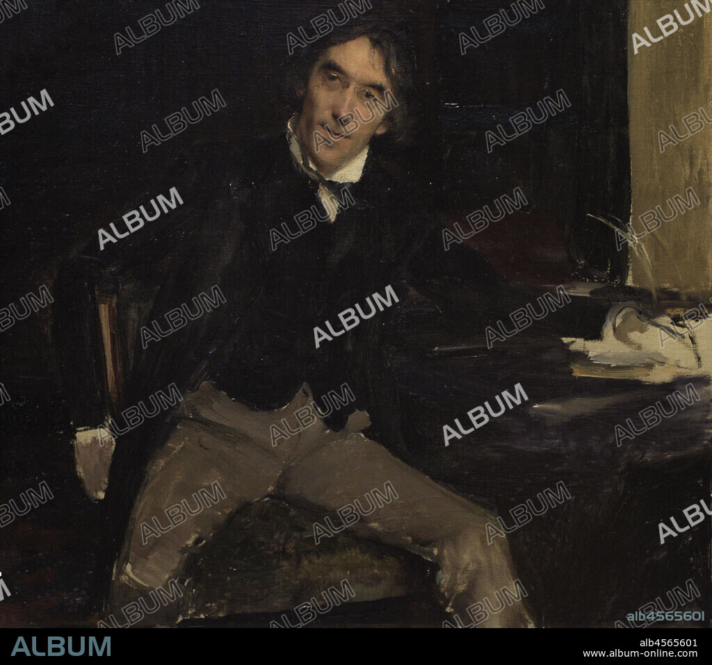 JULES BASTIEN-LEPAGE (1848-1884). FRENCH PAINTER.. Sir Henry Irving (1838-1905). English theatre actor. First actor to be knighted for services to the stage (1895). Portrait by Jules Bastien-Lepage (1848-1884). Oil on canvas (46 x 47,5 cm), 1880. National Portrait Gallery. London, England, United Kingdom.