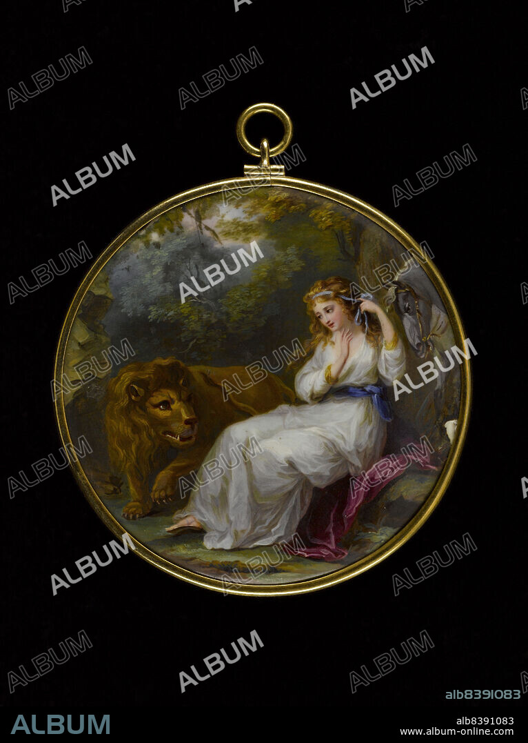 ESCUELA INGLESA. Una and the lion, after Angelica Kauffman, between 1783 and 1800.