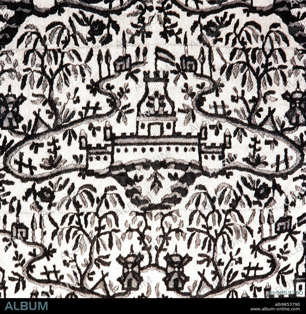 Detalle Mantilla catalana, siglo XVIII. Museu del Disseny de Barcelona.