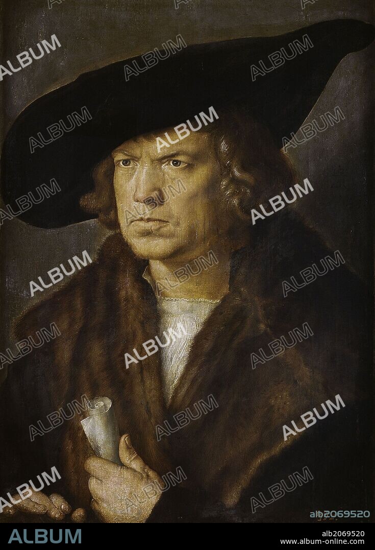 ALBRECHT DÜRER. Alberto Durero / 'Portrait of an Unknown Man', 1521, German School, Oil on panel, 50 cm x 36 cm, P02180.