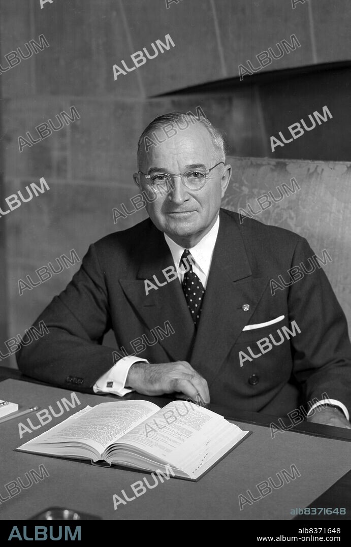 Harry S. Truman (May 8, 1884 December 26, 1972) was the 33rd President of the United States (194553), an American politician of the Democratic Party. He served as a United States Senator from Missouri (193545) and briefly as Vice President (1945) before he succeeded to the presidency on April 12, 1945 upon the death of Franklin D. Roosevelt.<br/><br/> . He was president during the final months of World War II, making the decision to drop the atomic bomb on Hiroshima and Nagasaki. Truman was elected in his own right in 1948. He presided over an uncertain domestic scene as America sought its path after the war, and tensions with the Soviet Union increased, marking the start of the Cold War.