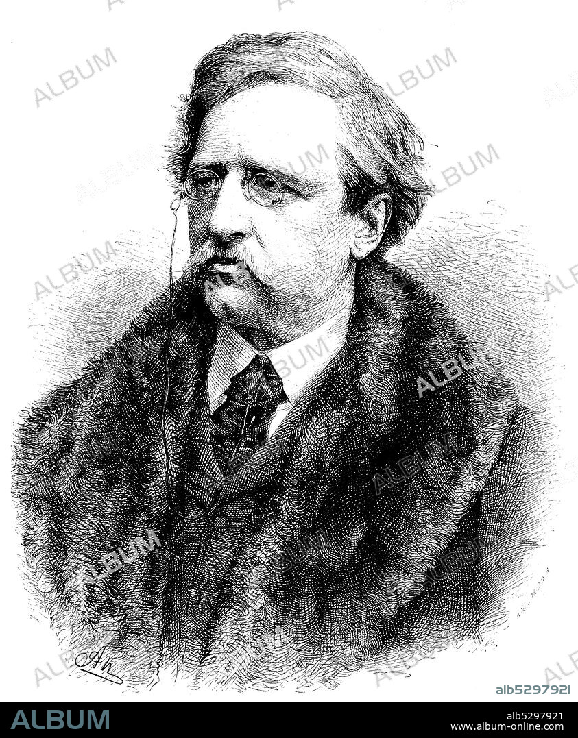 Baron Nils Adolf Erik Nordenskiöld, 1832-1901, a Finnish baron, geologist, mineralogist and Arctic explorer  /  Baron Nils Adolf Erik Nordenskiöld, 1832-1901, finnischer Baron, Geologe, Mineraloge und Polarforscher, Historisch, digital improved reproduction of an original from the 19th century / digitale Reproduktion einer Originalvorlage aus dem 19. Jahrhundert,.