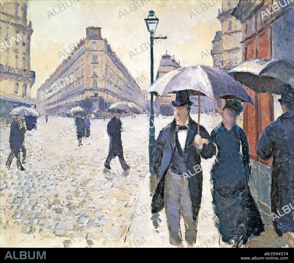 GUSTAVE CAILLEBOTTE. Sketch for Paris Street. Rainy Day.