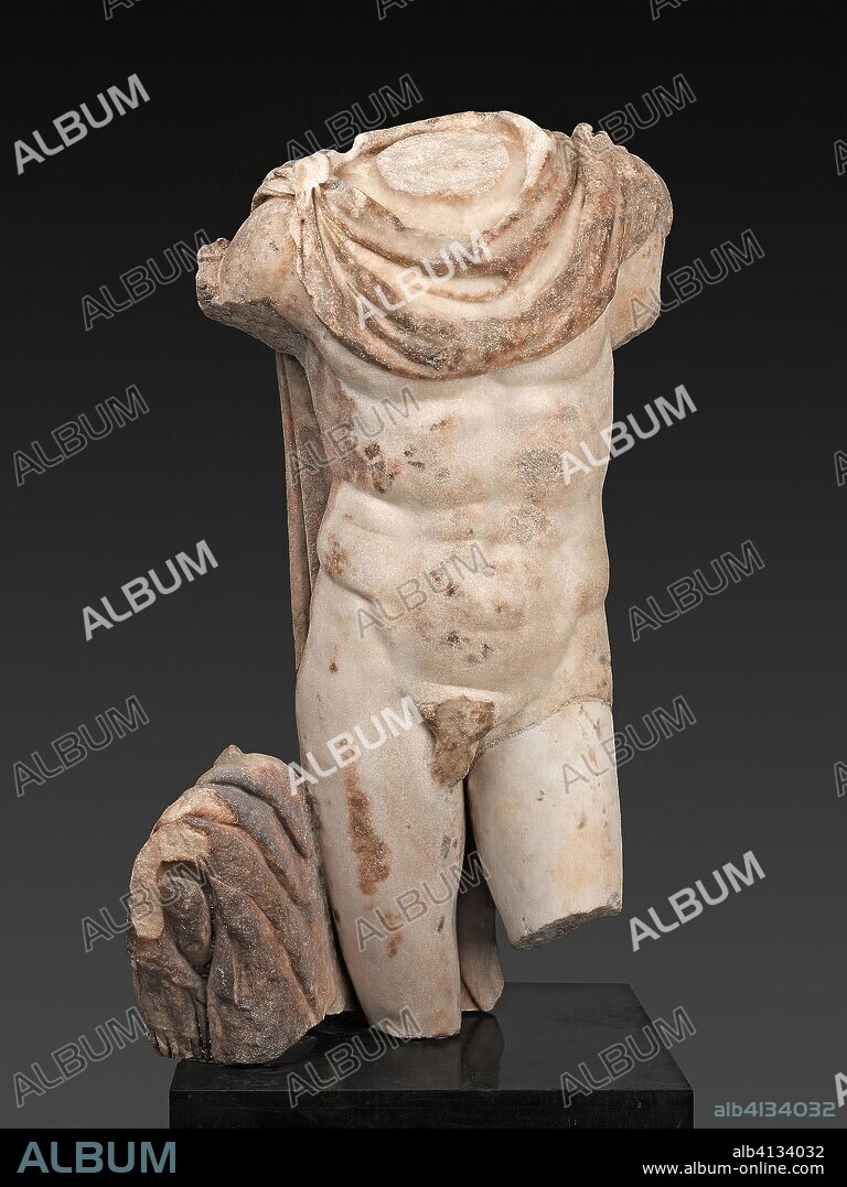 ANCIENT ROMAN. Fragment of a Portrait Statue of a Man. Roman. Date: 101 AD-200 AD. Dimensions: 136.8 × 59.7 × 49.5 cm (53 7/8 × 23 1/2 × 19 1/2 in.) (with base). Marble. Origin: Roman Empire.