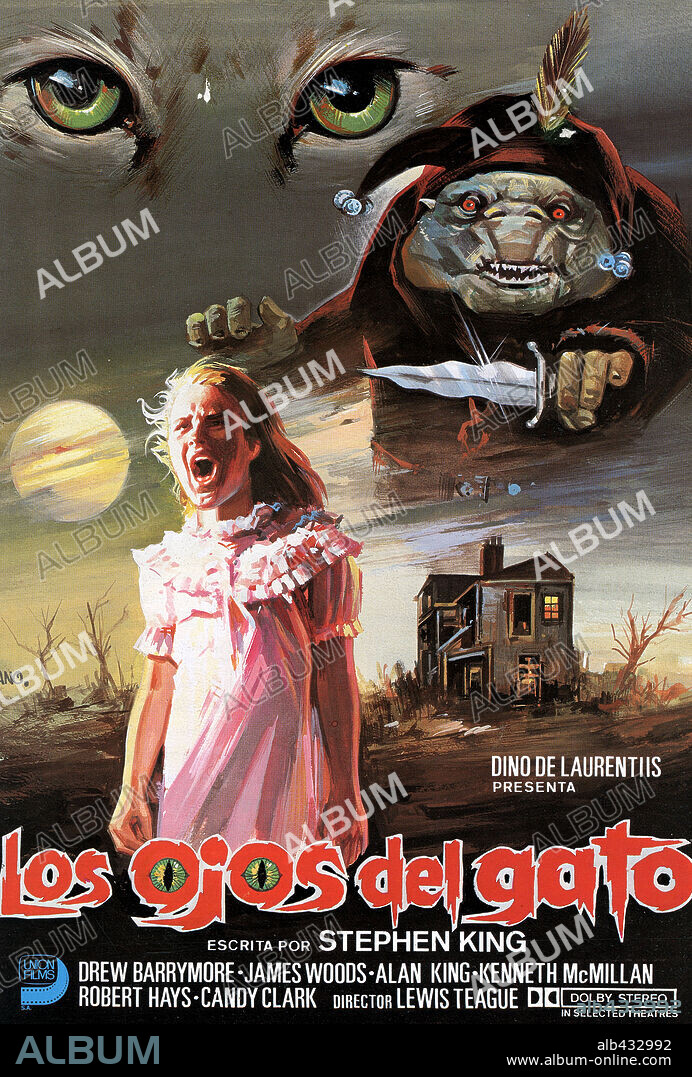 Poster de LOS OJOS DEL GATO, 1985 (CAT'S EYE), dirigida por LEWIS TEAGUE. Copyright DE LAURENTIS/MGM/UA.