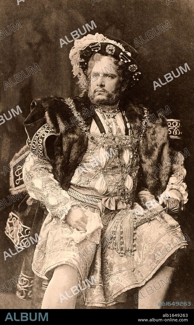 William Charles James Terriss (1847-1897) English actor killed at the stage door of Adelphi, London, 16 December 1897, by an actor with a grudge. Father of actress Ellaline Terris. Here as the king in the history play "Henry VIII" by William Shakespeare. Photogravure c1895. (Photo by: Universal History Archive/UIG via Getty Images).