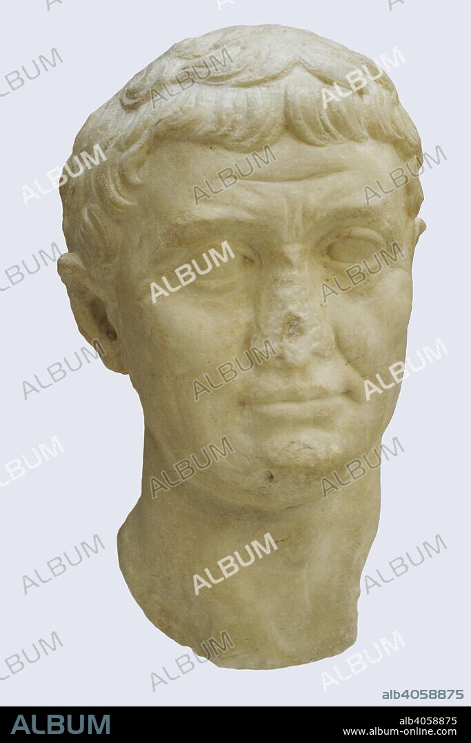 Marco Antonio (83-30 a. C.). Militar y político romano de la época de la República. Busto. 42-31 a. C. Mármol. Museo Arqueológico Nacional. Madrid. España.