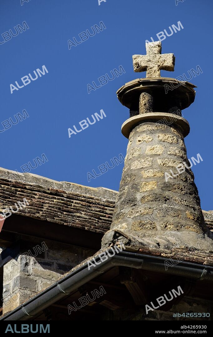 Witch's chimney with a cross, Jasa, cordillera pirenaica, provincia de Huesca, Aragón , Spain, europe.