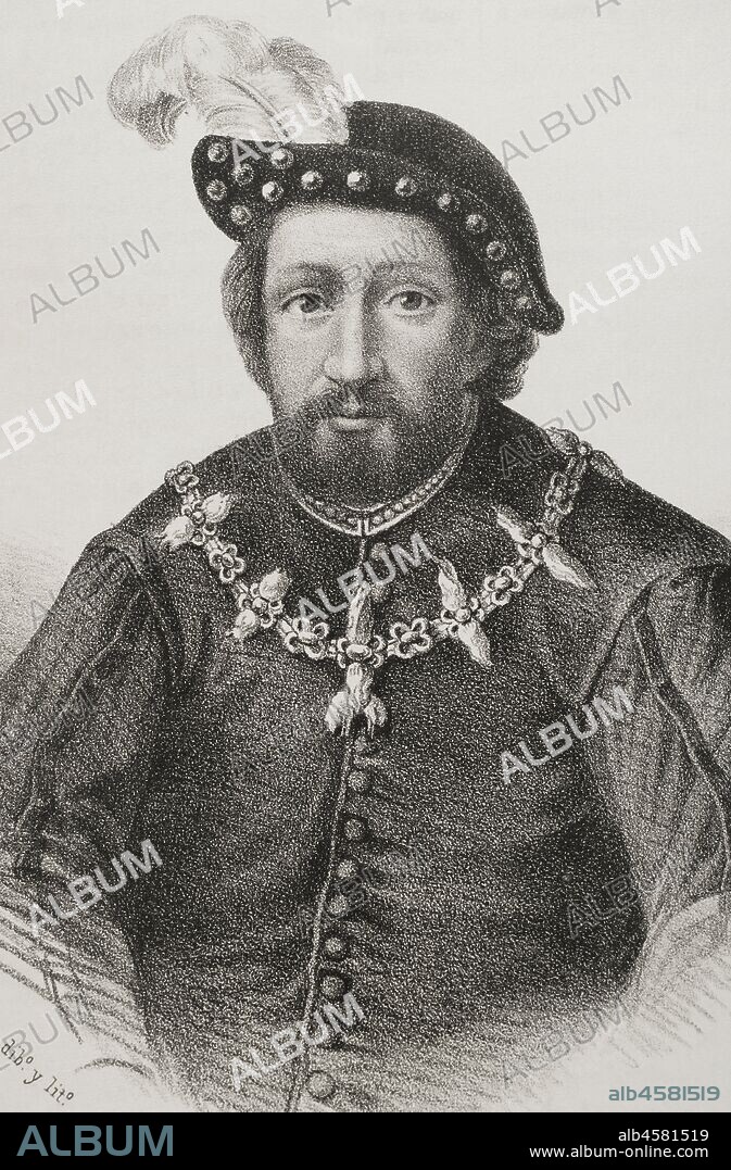 Pedro Fernández de Velasco (1425-1492). Magnate castellano de la Casa de Velasco. II Conde de Haro, I Condestable de Castilla y camarero mayor del rey. Dibujo por Llanta. Detalle. Litografía. Crónica General de España, Historia Ilustrada y Descriptiva de sus Provincias. Castilla-La Vieja,1870. Biblioteca Histórico Militar de Barcelona, Cataluña, España.