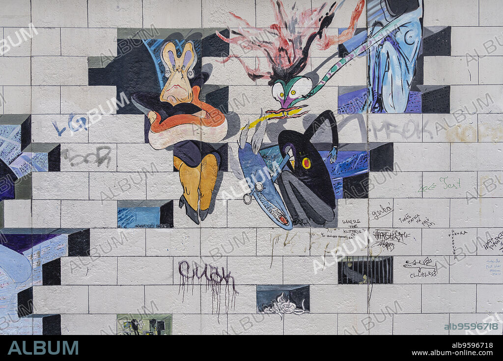 scenes from pink floyd wall, Berlin Wall, Federal Republic of Germany.