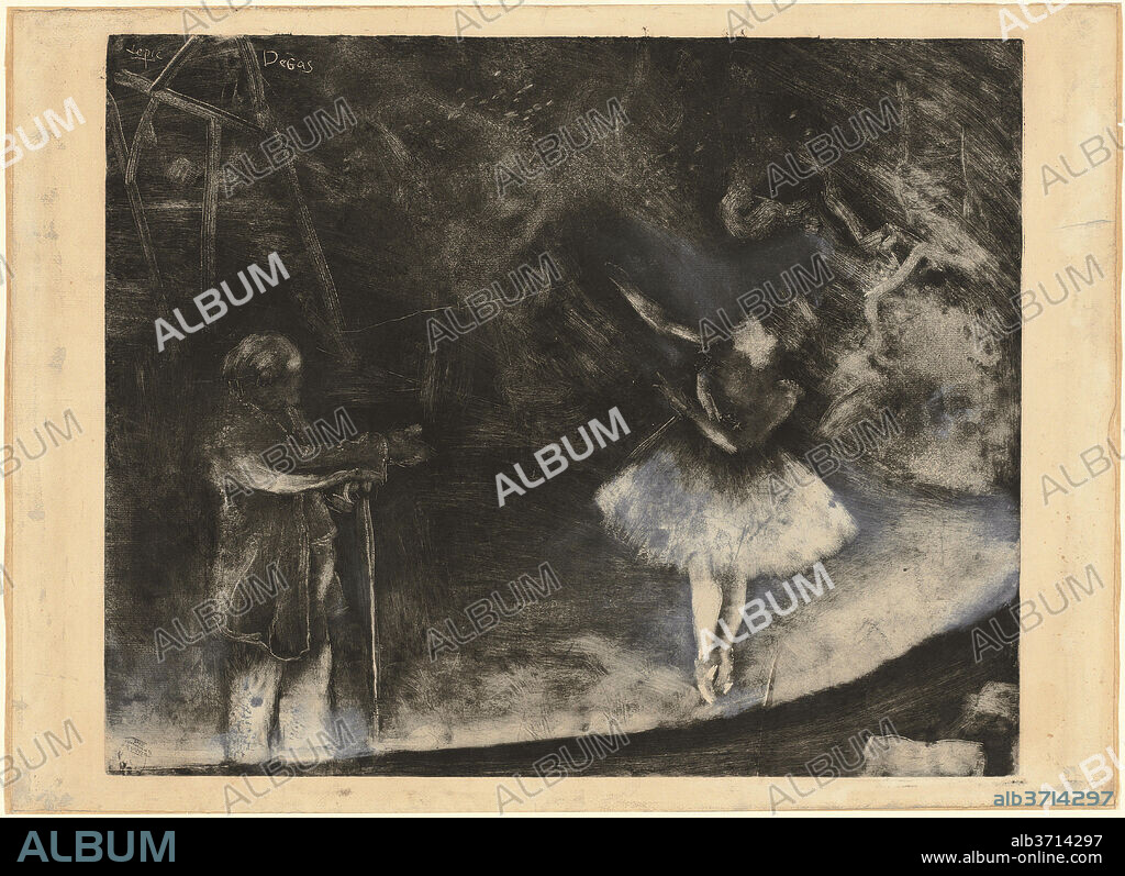 EXECUTED IN COLLABORATION WITH VICOMTE LEPIC EDGAR DEGAS. The Ballet Master (Le maître de ballet). Dated: c. 1874. Dimensions: plate: 56.5 x 70 cm (22 1/4 x 27 9/16 in.)  sheet: 62 x 85 cm (24 7/16 x 33 7/16 in.). Medium: monotype heightened and corrected with white chalk or wash.