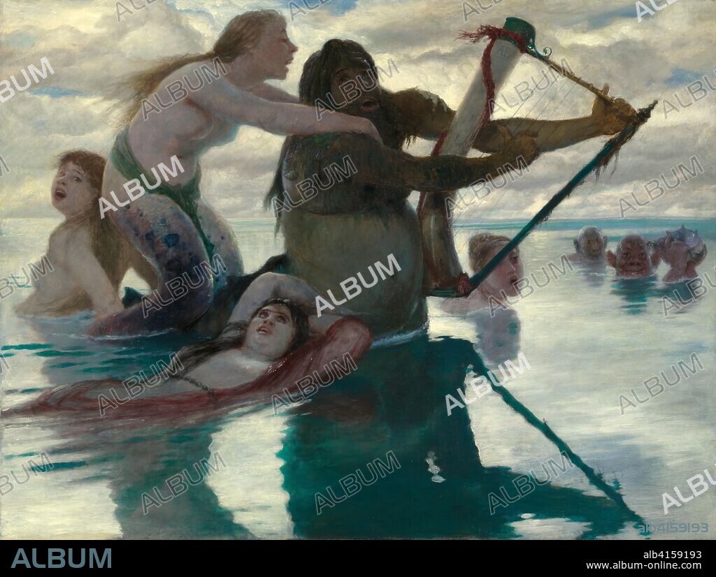 ARNOLD BOECKLIN. In the Sea. Arnold Böcklin; Swiss, 1827-1901. Date: 1883. Dimensions: 34 3/8 × 45 3/4 in. (86.5 × 115 cm). Oil on panel. Origin: Switzerland.