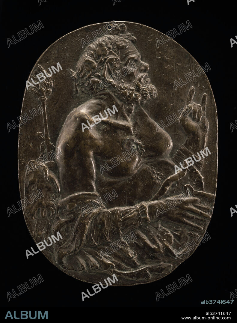 MASTER OF THE MARTELLI MIRROR. A Satyr. Dated: late 15th or early 16th century. Dimensions: overall (oval): 10.7 x 8.1 cm (4 1/4 x 3 3/16 in.) gross weight: 135 gr. Medium: bronze//Dark brown patina over light bronze.
