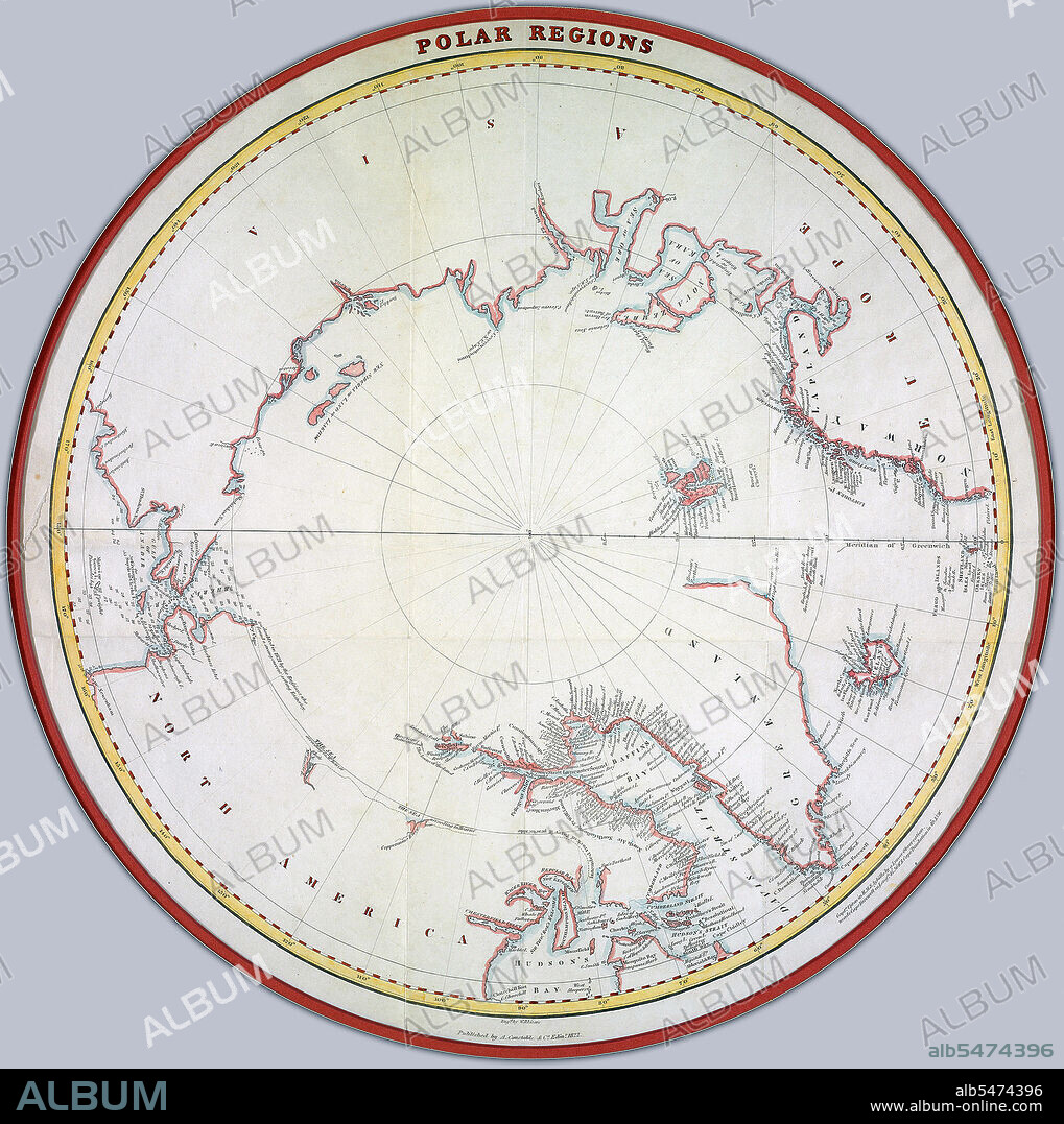 Map of the polar regions ca. 1822  Creator: Lizars, William Home, 1788-1859.