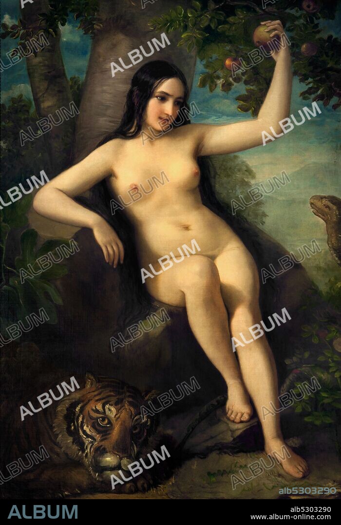 Natale Schiavoni. 1777-1858. Eve tempted by the snake. about 1844. oil painting on canvas. cm 150 x 101.