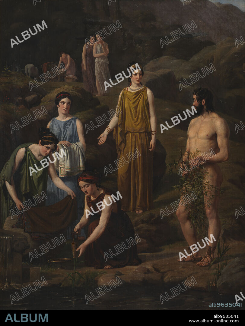 WILHELM MARSTRAND. Nausicaa brings the shipwrecked Odysseus' clothes, 1835.
