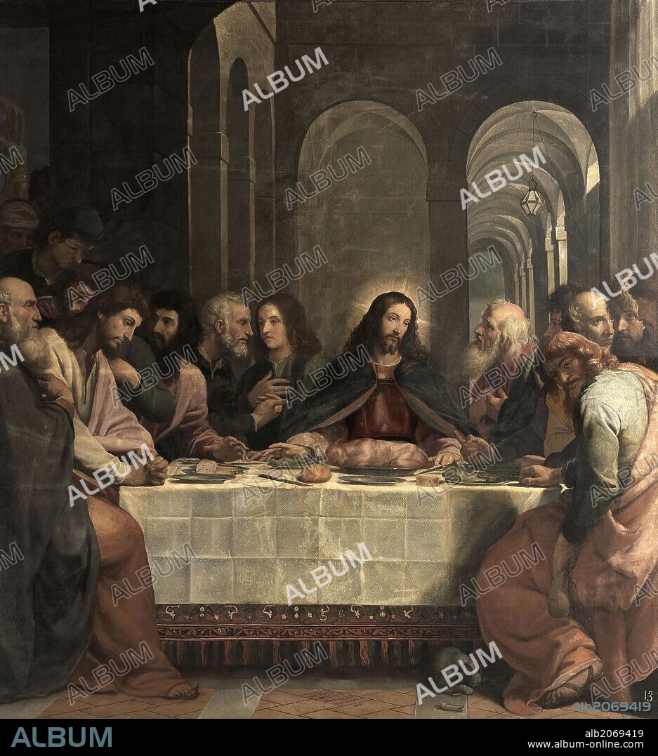 BARTOLOMEO CARDUCCI. Bartolomé Carducho / 'La Última Cena', 1605, Escuela Española, Lienzo, 256 cm x 248 cm, P00068.