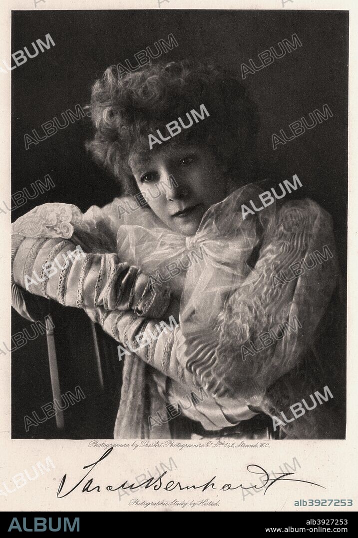 Sarah Bernhardt, French actress, 1901. Sarah Bernhardt (1844-1923) was probably the most famous stage actress of the 19th century. Photo published in The Process Year Book, by AW Penrose & Co, London, 1901.