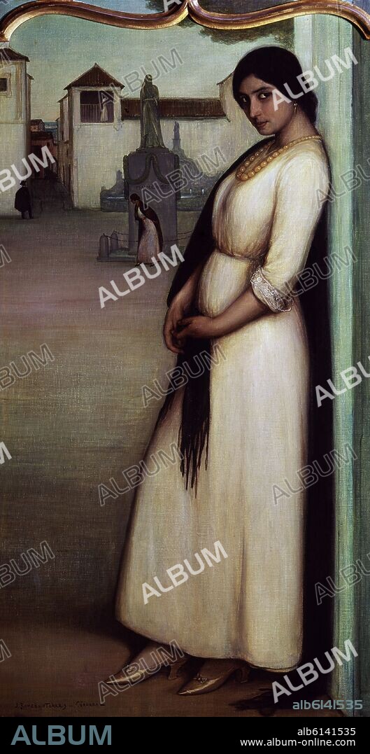 JULIO ROMERO DE TORRES. POLIPTICO - POEMA DE CORDOBA - 1913 - PANEL 3º CORDOBA JUDIA - OLEO/TEMPLE - 135X71 CM.