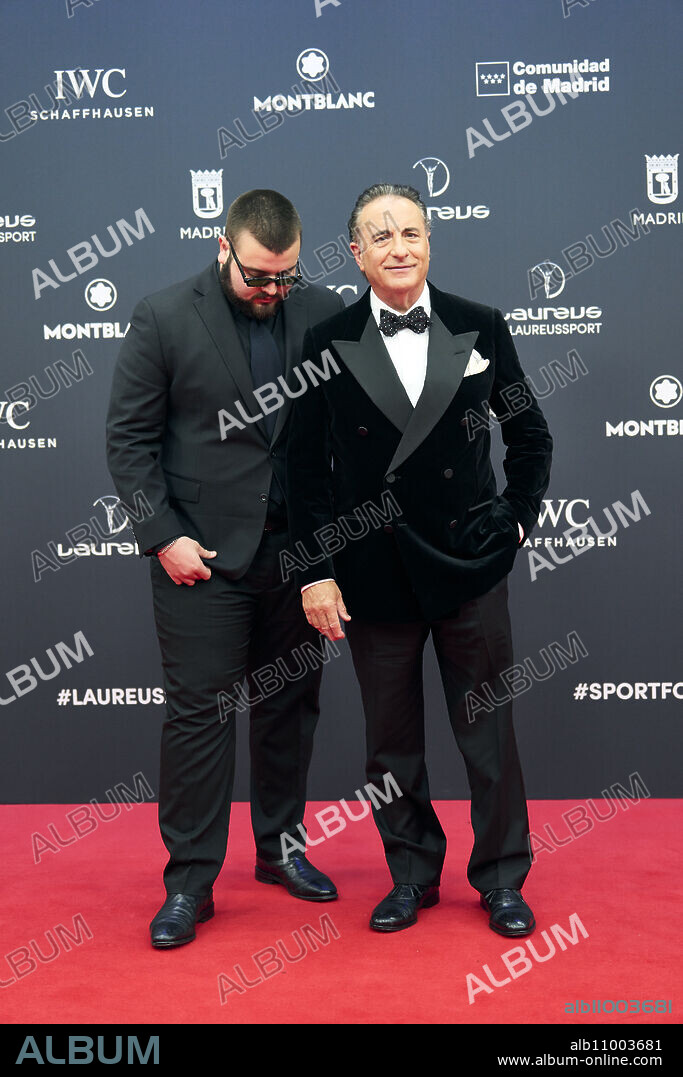 Andy Garcia, Andres Garcia-Lorido attends Laureus World Sports Awards Madrid 2024 - Red Carpet at Palacio de Cibeles on April 22, 2024 in Madrid, Spain.