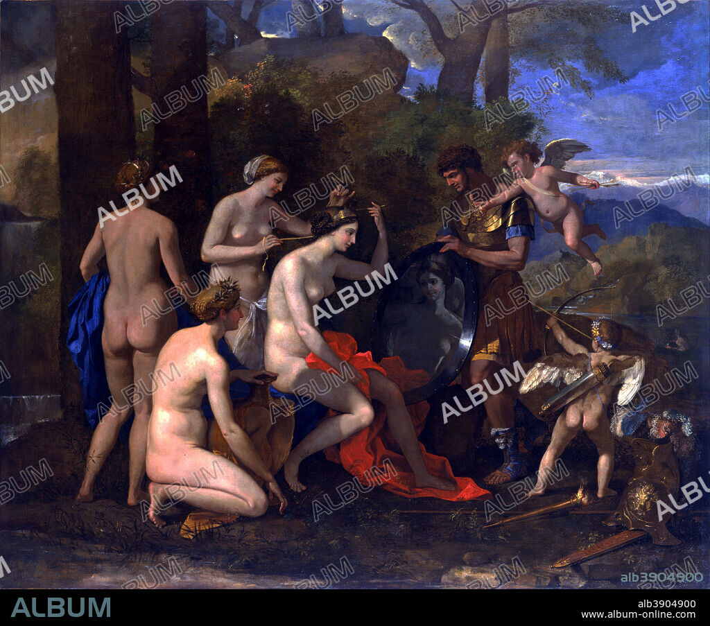 NICOLAS POUSSIN. Venus and Mars. Date/Period: From 1633 until 1634. Painting. Oil on canvas. Height: 1,575 mm (62 in); Width: 1,898 mm (74.72 in).