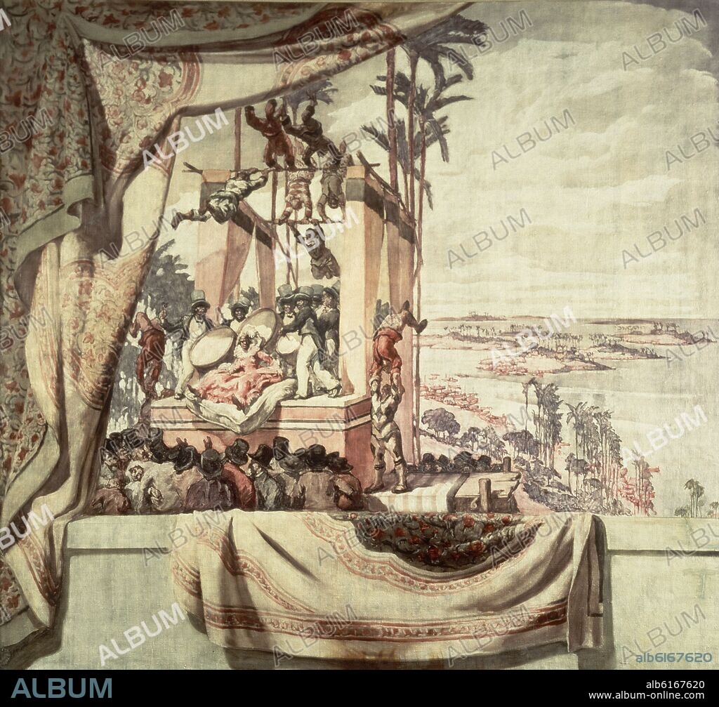 JOSEP MARIA SERT. ESCENA DE EQUILIBRISTAS - SALON DE BAILE DEL PRINCIPE ALEJO MDIVANI - ANTIGUA ABADIA DE SAN GREGORIO DE VENECIA - 1934-1935 - OLEO/LIENZO - 3,09 x 3,9.