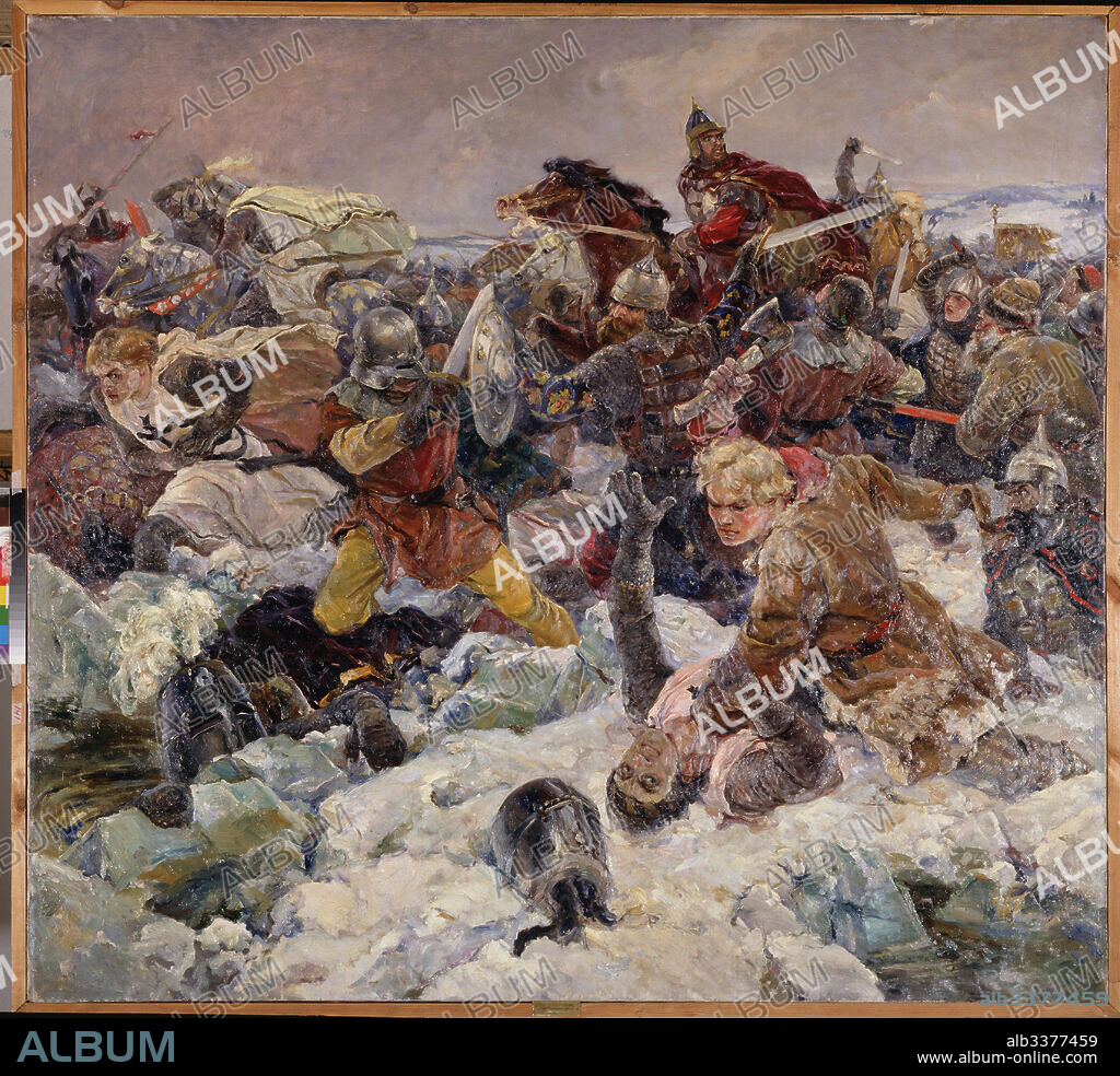 VLADIMIR ALEXANDROVICH SEROV. The Battle of the Ice on April 5, 1242 at Lake Peipus.