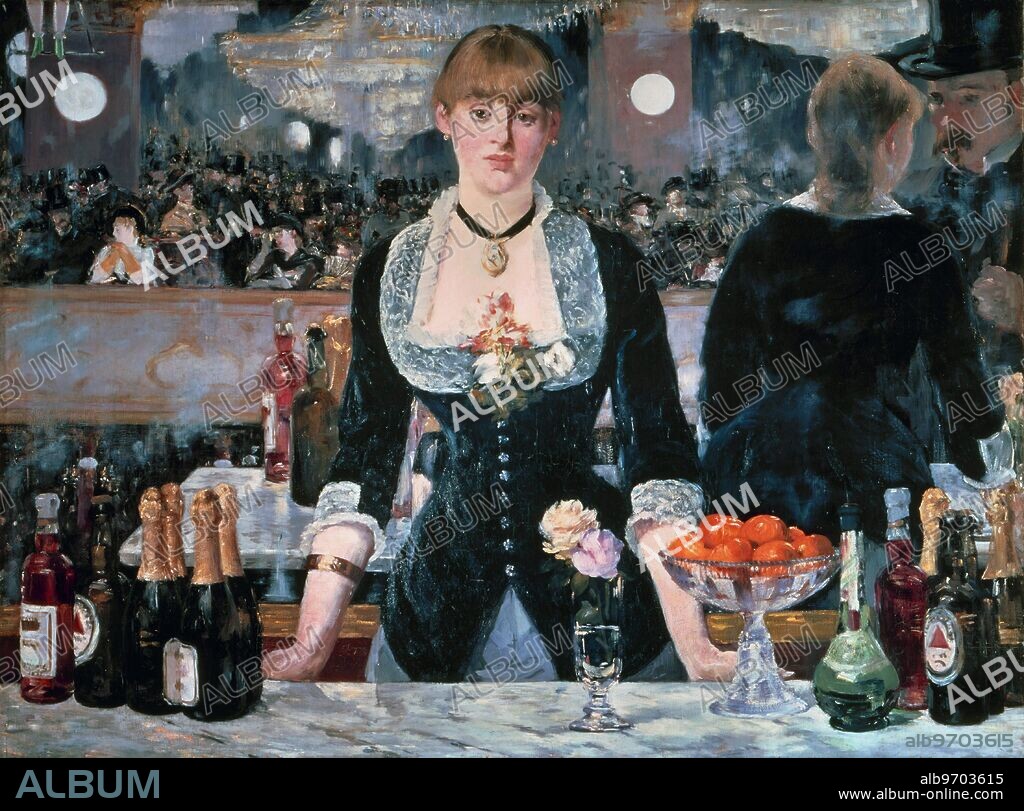 A Bar at the Folies-BergÃ¨re - Un bar aux Folies BergÃ¨re. Oil on canvas by Edouard Manet, 1882 - painted and exhibited at the Paris Salon in 1882.
