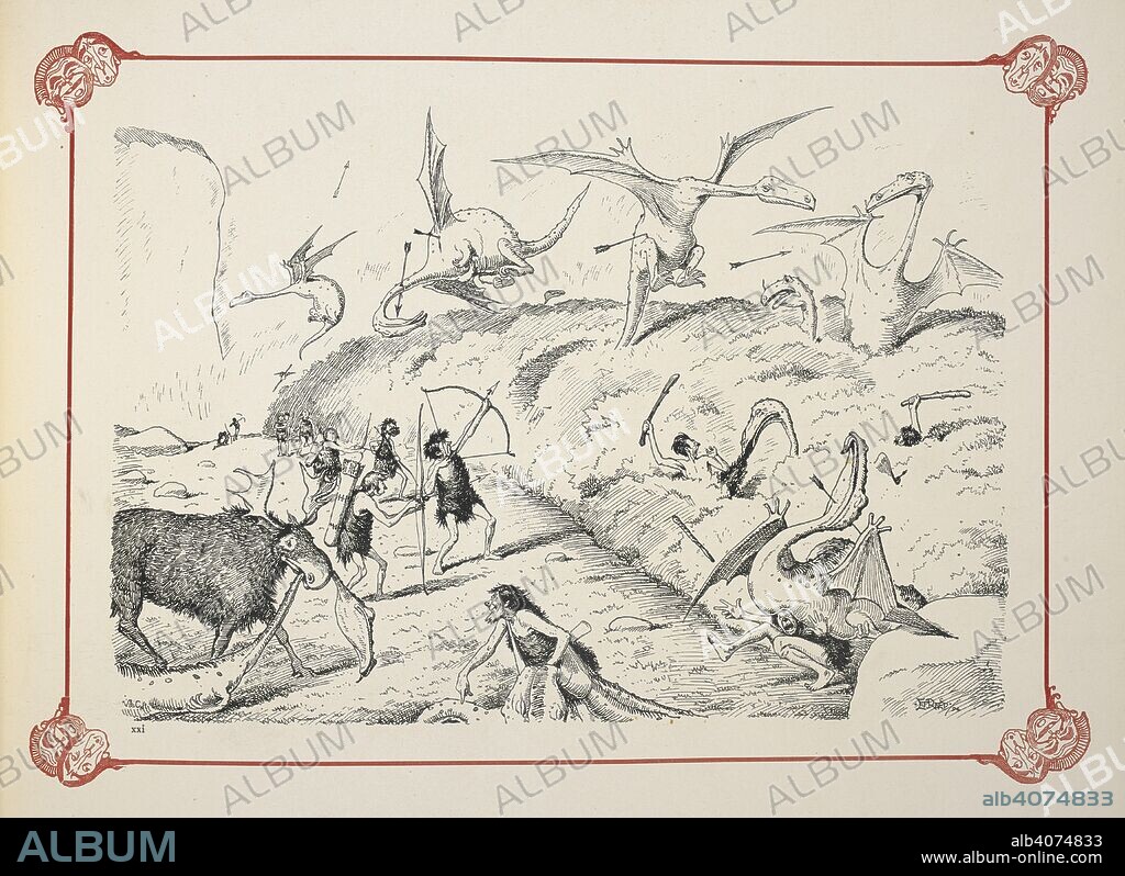 EDWARD TENNYSON REED. A little covert shooting !. Prehistoric Peeps. From â€œPunch.â€ Drawn by E. T. Reed. [With 26 plates.]. London : Bradbury, Agnew & Co., [1896]. Source: 1876.b.36 peep XXI.