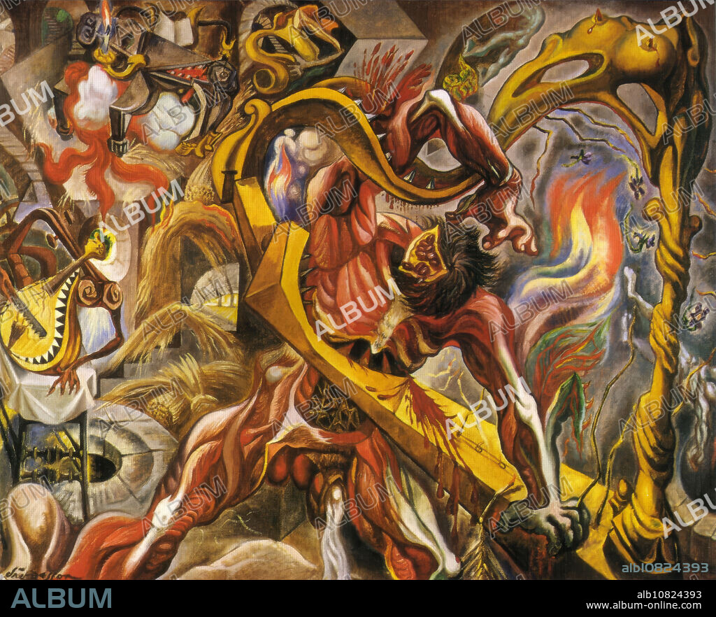 ANDRÉ MASSON. André Masson/ Dans la tour du sommeil, 1938. Oil on Canvas, 81,3 × 100,3 cm.