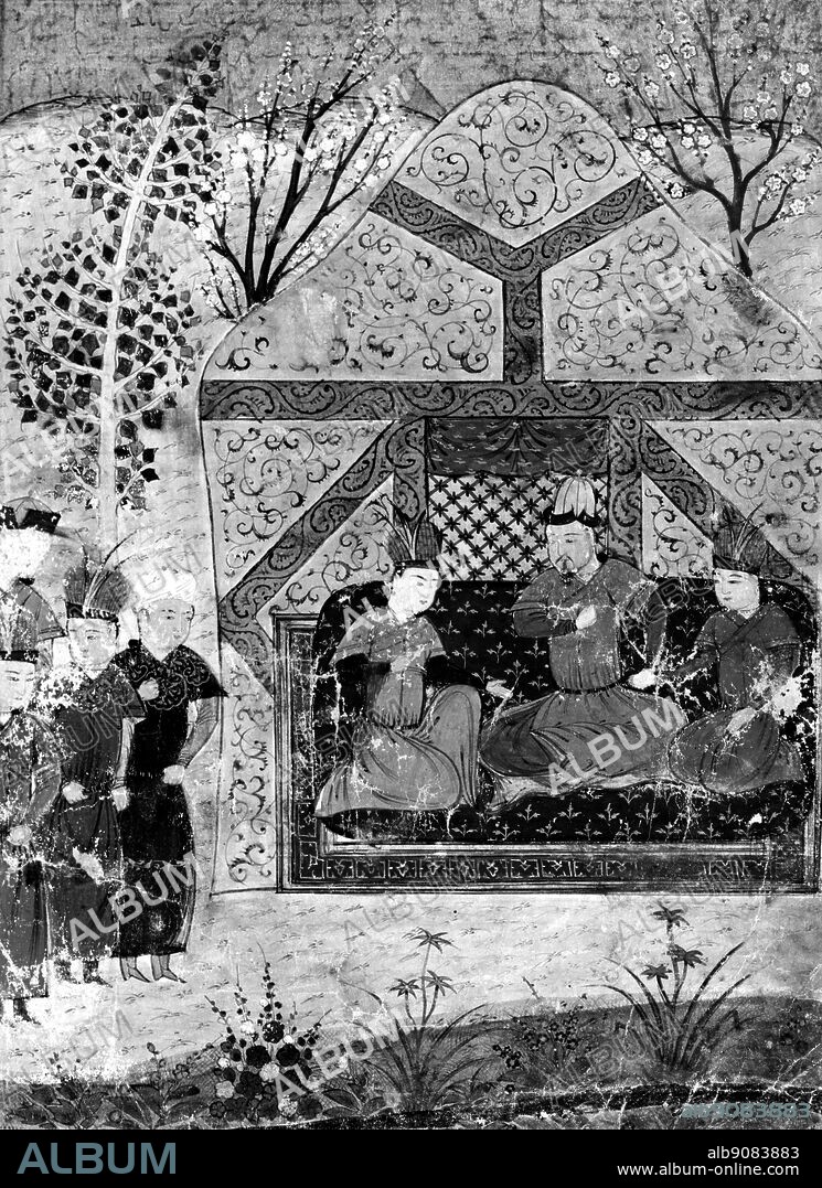 Ogedei Khan with his sons Guyuk and Kadan.