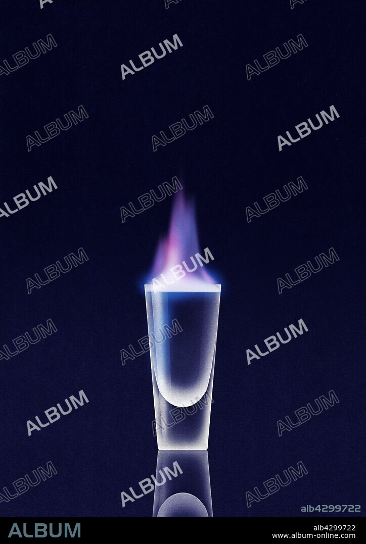 Flaming shot glass.